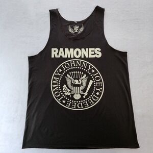Ramones Tank Top Mens Medium Grey Graphic Band Tee Punk Rock Short Sleeveless